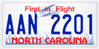 NC license plate AAN2201
