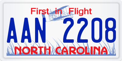NC license plate AAN2208