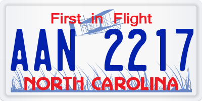 NC license plate AAN2217