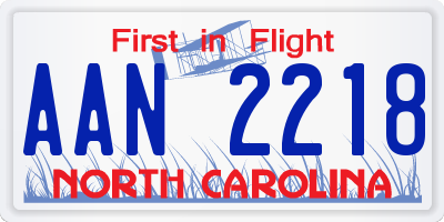NC license plate AAN2218