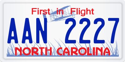 NC license plate AAN2227