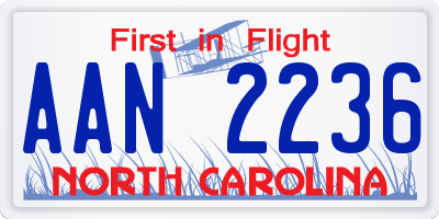 NC license plate AAN2236