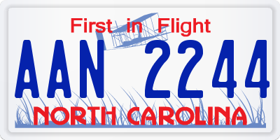 NC license plate AAN2244