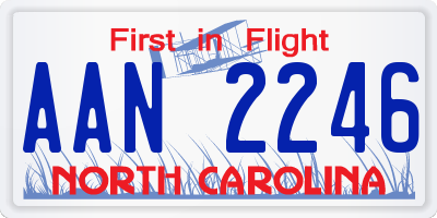 NC license plate AAN2246