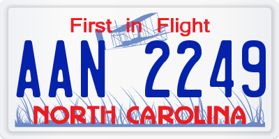 NC license plate AAN2249