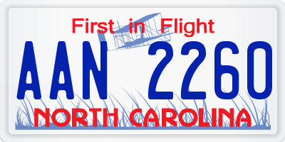 NC license plate AAN2260