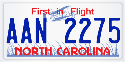 NC license plate AAN2275