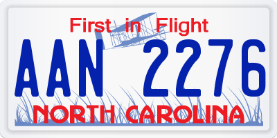 NC license plate AAN2276