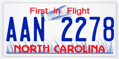NC license plate AAN2278