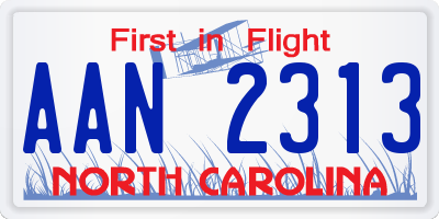 NC license plate AAN2313