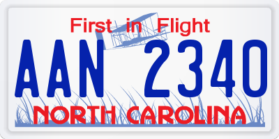 NC license plate AAN2340