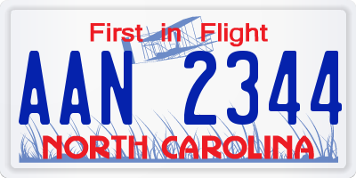 NC license plate AAN2344