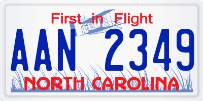 NC license plate AAN2349