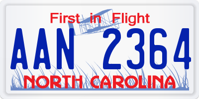NC license plate AAN2364