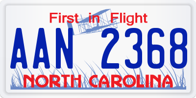 NC license plate AAN2368