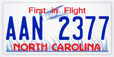 NC license plate AAN2377