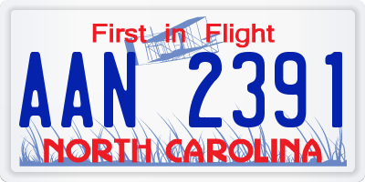 NC license plate AAN2391