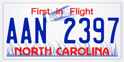 NC license plate AAN2397