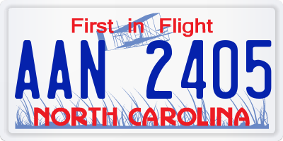 NC license plate AAN2405