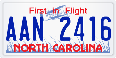 NC license plate AAN2416