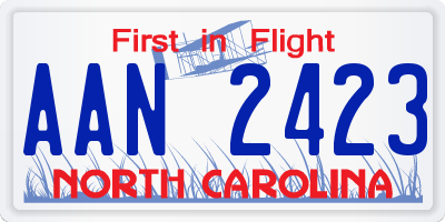 NC license plate AAN2423