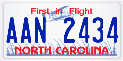 NC license plate AAN2434