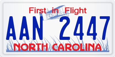 NC license plate AAN2447