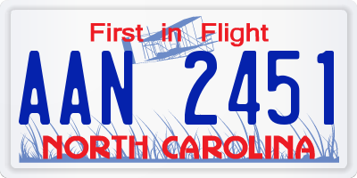 NC license plate AAN2451