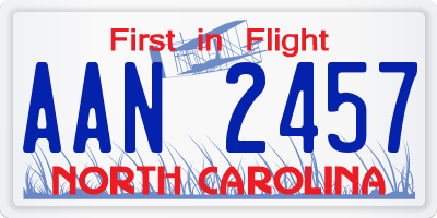 NC license plate AAN2457