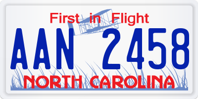 NC license plate AAN2458