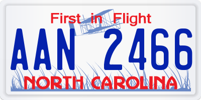 NC license plate AAN2466