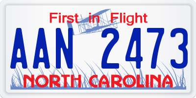 NC license plate AAN2473