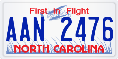 NC license plate AAN2476