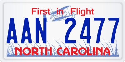 NC license plate AAN2477