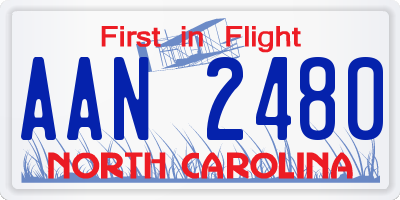 NC license plate AAN2480