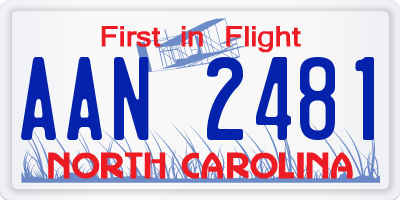 NC license plate AAN2481