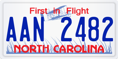 NC license plate AAN2482