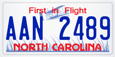 NC license plate AAN2489