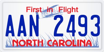 NC license plate AAN2493