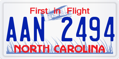 NC license plate AAN2494