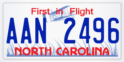 NC license plate AAN2496