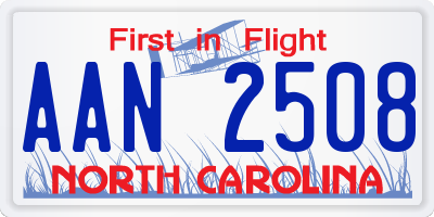 NC license plate AAN2508