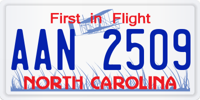 NC license plate AAN2509