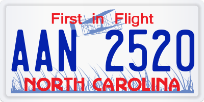 NC license plate AAN2520