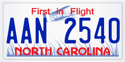 NC license plate AAN2540