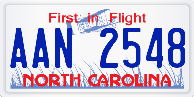 NC license plate AAN2548