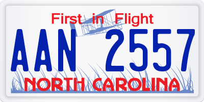 NC license plate AAN2557