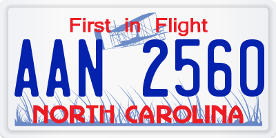 NC license plate AAN2560