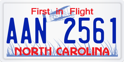 NC license plate AAN2561