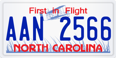 NC license plate AAN2566